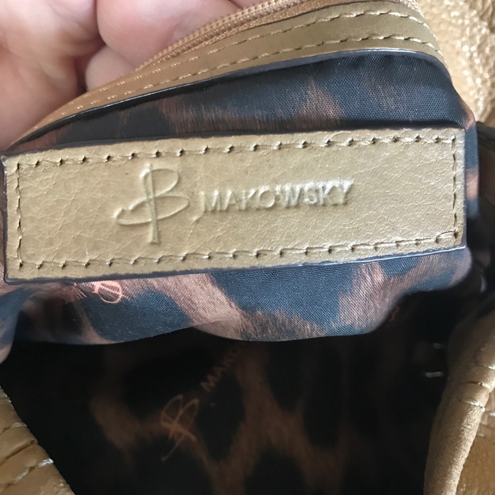 B Makowsky boho chic tan shoulder bag - Picture 15 of 16
